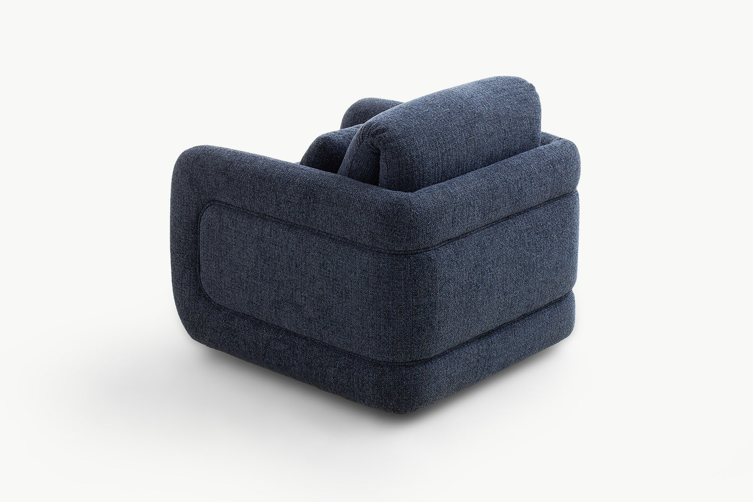 Close-up of the soft textured boucle-like fabric on the Emily Leisure Chair, emphasizing its tactile comfort and durable quality