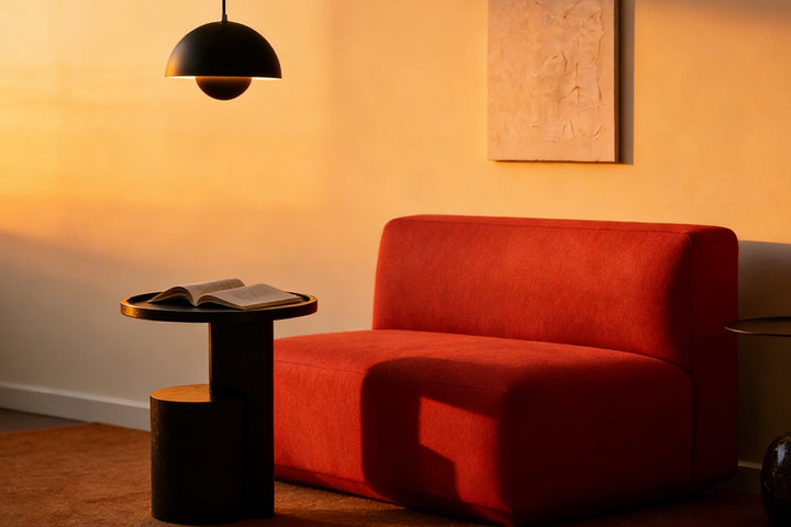 Sturdy Side Table Oscar Side Table crafted from premium solid wood with black matte finish, showcasing architectural column-and-shelf structure for lasting support