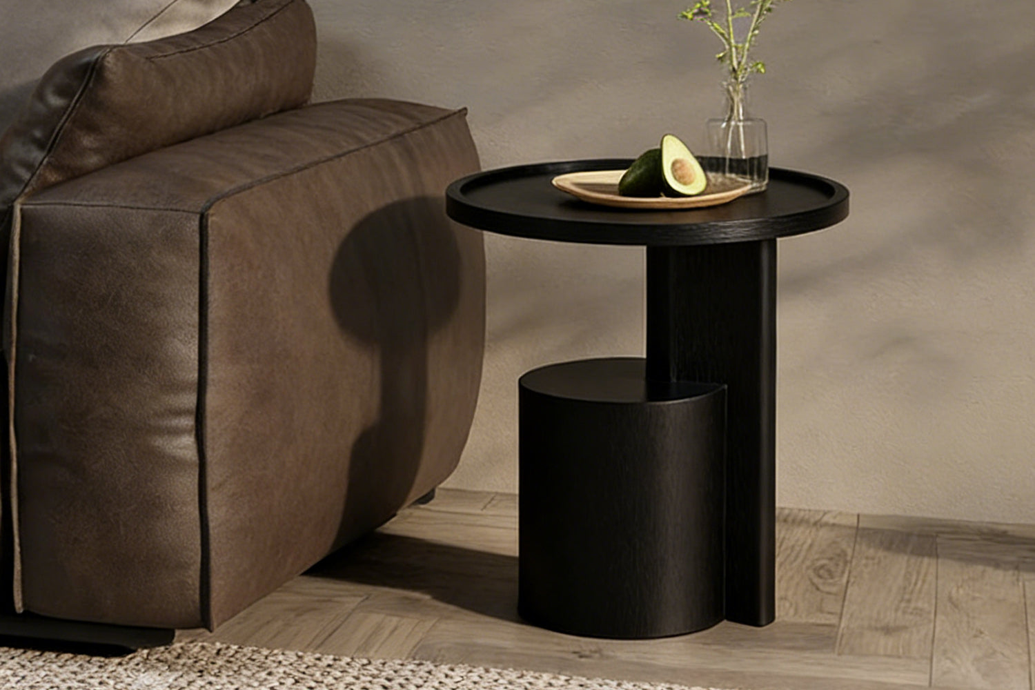 Oscar Side Table offers sturdy side table reliability with solid black construction, dual-level design, and balanced proportions for everyday stability